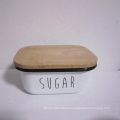 Enamel Sugar Container  Enamel Pie Dish,Enamel Lunch Box With Wooden Lid
